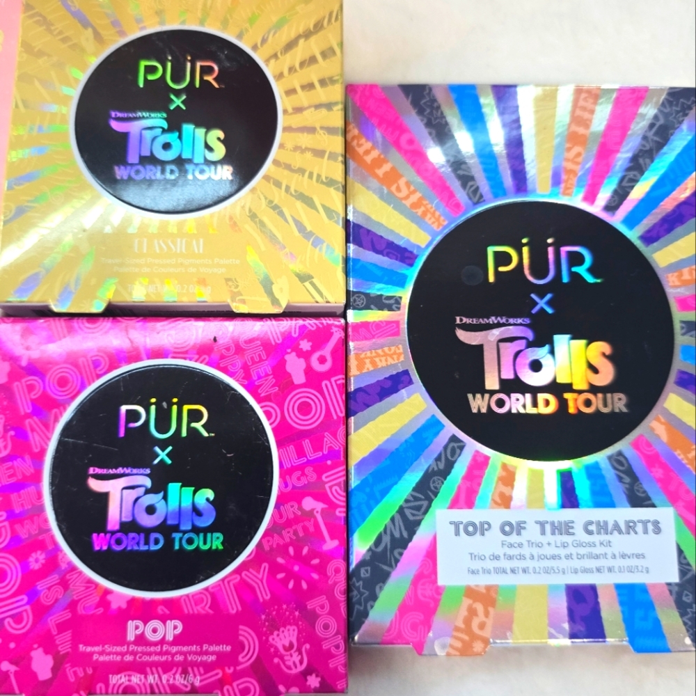 PUR x Trolls World Tour Colorful Makeup Trio